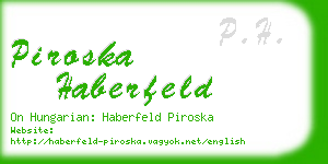 piroska haberfeld business card